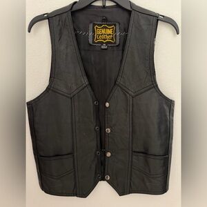 Black Genuine Leather Vest Slayer Size 36 S